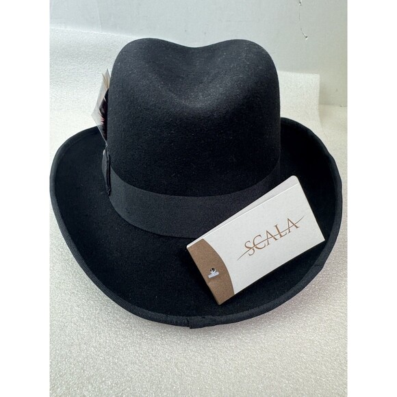 Scala Men's Wool Felt Snap-Brim Fedora Hat Size: Medium - Picture 4 of 9